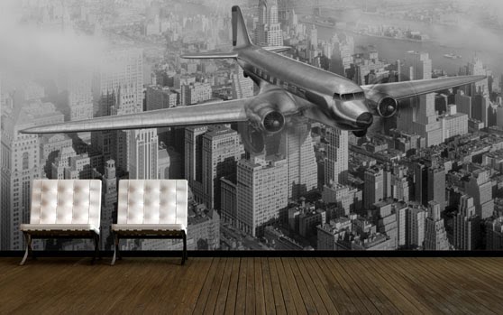 Custom Wallpaper Plane Vintage Photo
