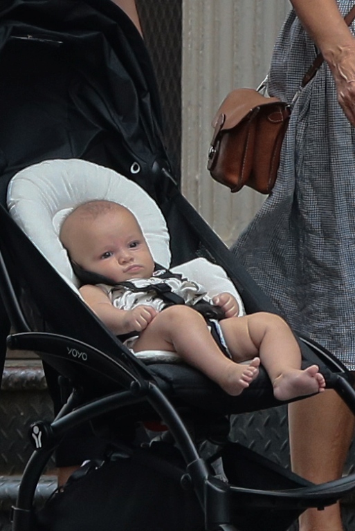 Keira Knightley with husband James Righton and daughter Edie and her mother Sharman Macdonald seen in New York August 31, 2015 Pictured: Edie Ref: SPL1112840 310815 Picture by: NIGNY / Splash News Splash News and Pictures Los Angeles: 310-821-2666 New York: 212-619-2666 London: 870-934-2666 photodesk@splashnews.com 