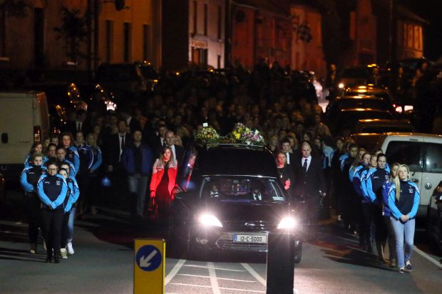 The Family and friends arrive at The Lady Fatima church where a service for the late girlfriend of Jim Carrey is being held ahead of tomorrow's burial service .Ref: SPL1148042  091015  Picture by: Splash NewsSplash News