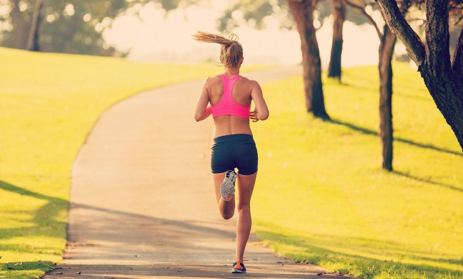 Woman running in the park