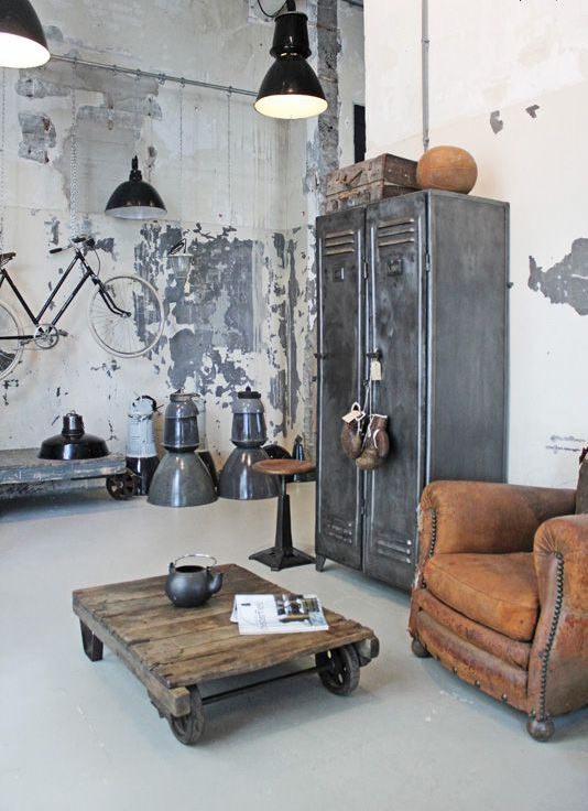 Ένα από τα πιο κλασσικά παραδείγματα του industrial decor.
