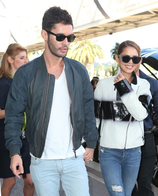 Cheryl Fernandez-Versini and husband Jean-Bernard arriving at Nice Airport, France.Pictured: Cheryl Fernandez-Versini and Jean-BernardRef: SPL1027773  160515  Picture by: Gotcha Images / Splash NewsSplash News and Pictu