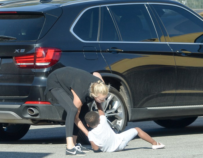 EXCLUSIVE: Charlize Theron takes the kids to a dance class in Hollywood and leaves early due to Jackson throwing a temper tantrum