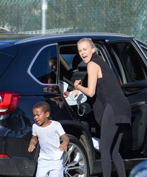 EXCLUSIVE: Charlize Theron takes the kids to a dance class in Hollywood and leaves early due to Jackson throwing a temper tantrum