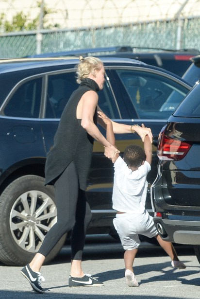 EXCLUSIVE: Charlize Theron takes the kids to a dance class in Hollywood and leaves early due to Jackson throwing a temper tantrum