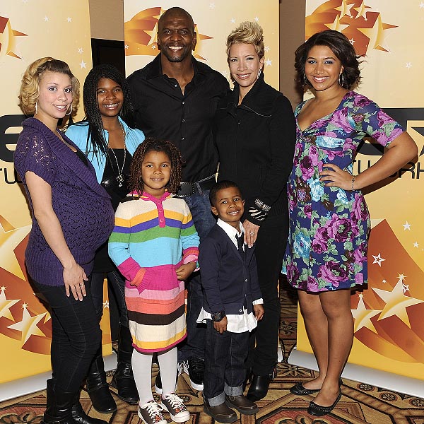 LOS ANGELES, CA - JANUARY 14:  Actor Terry Crews and wife Rebecca with kids (L-R) Naomi Burton, Terra Crews, Wynfrey Crews, Isaiah Crews, and Azriel Crews of the BET show "The Family Crews" during the BET 2010 Winter Television Critics Association session at the Langham Hotel in Pasadena, California on January 14, 2010. (Photo by Frank Micelotta/Getty Images) *** Local Caption *** Azriel Crews,Terry Crews,Isaiah Crews,Rebecca Crews,Terra Crews,