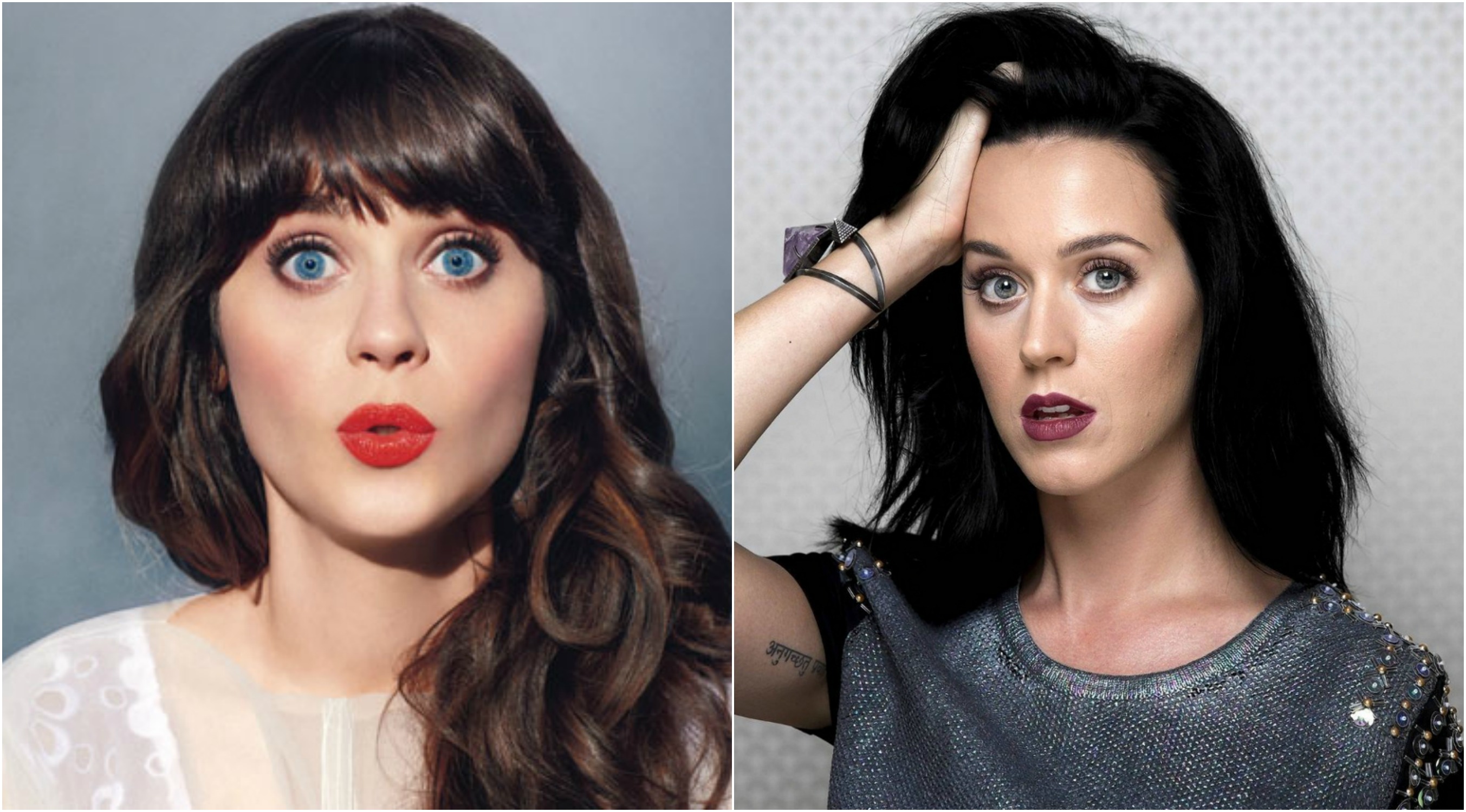 Zooey Deschanel - Katy Perry Η μία ηθοποιός, η άλλη τραγουδίστρια. Η Zooey έγινε ευρέως γνωστή μετά το outbreak της Perry και όλοι είπαμε «Ρε μπας και έχει δίδυμη αδερφή;».