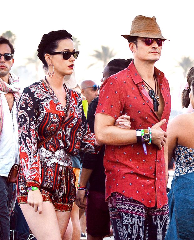 EXCLUSIVE: Orlando Bloom and Katy Perry spotted walk arm in arm at Coachella in Indio, CA.