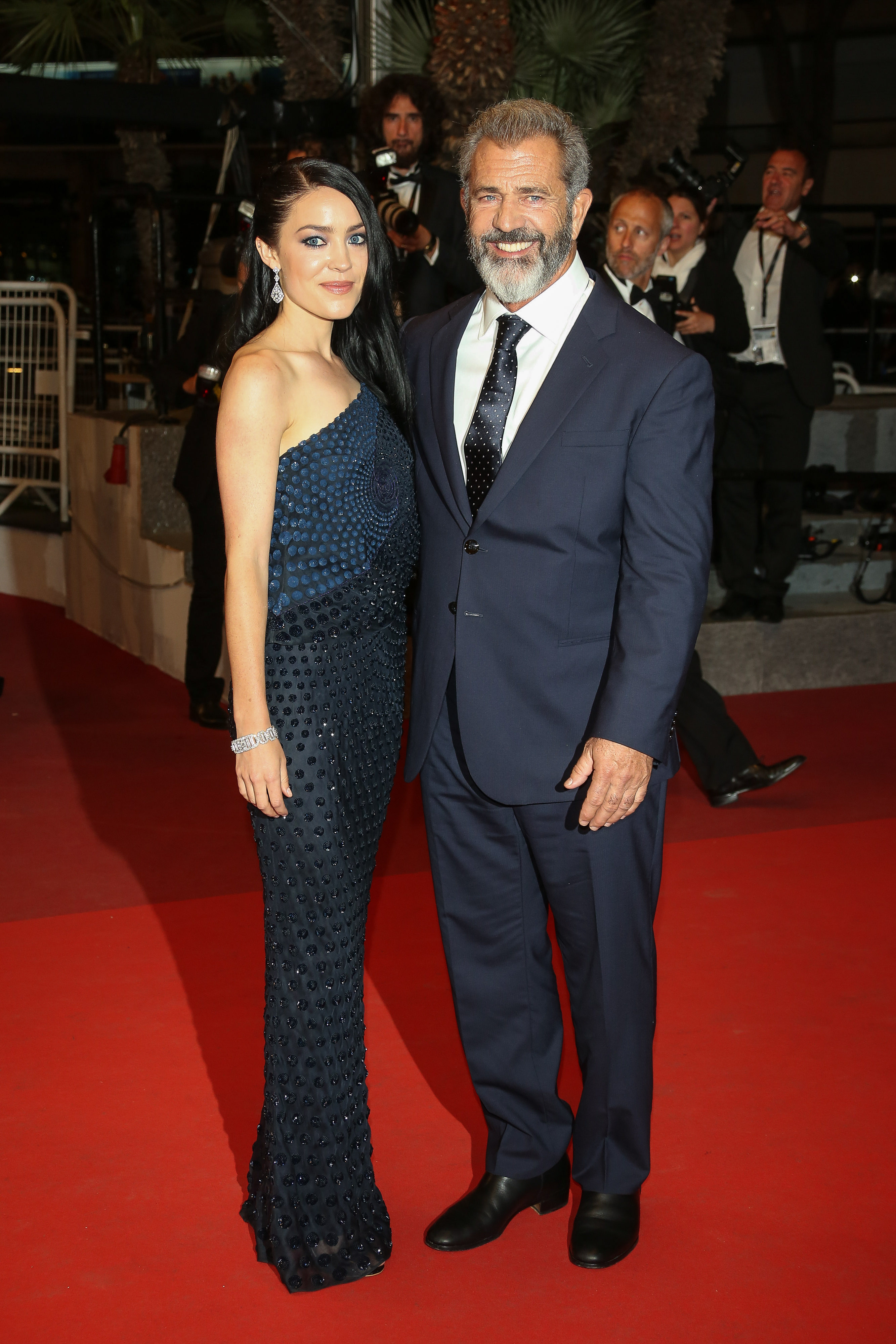 Mel Gibson, Rosalind Ross attend the "Blood Father" Premiere during the Cannes Film Festival