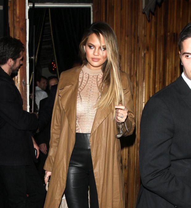 Chrissy Teigen steps out for the first time since giving birth, showing off her post baby body at The Nice Guy club with John Legend in West Hollywood, California