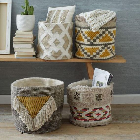 Boho καλάθια για την αποθήκευση μικροαντικειμένων. Συνδυάζονται άψογα με ένα μοντέρνα decor.