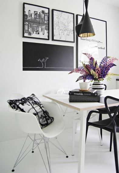 Βlack & White home office. To μοντέρνο design γίνεται αμέσως αντιληπτό.