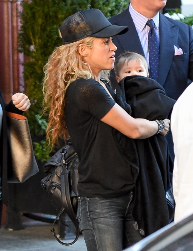 EXCLUSIVE: Shakira takes newborn son, Sasha, to a meeting and then to the doctor for a check up after he wasn't feeling well in NYC.