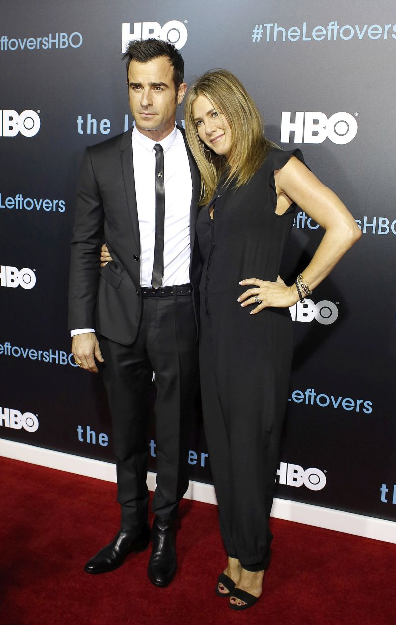 Justin Theroux and Jennifer Aniston attend "The Leftovers" premiere in Austin