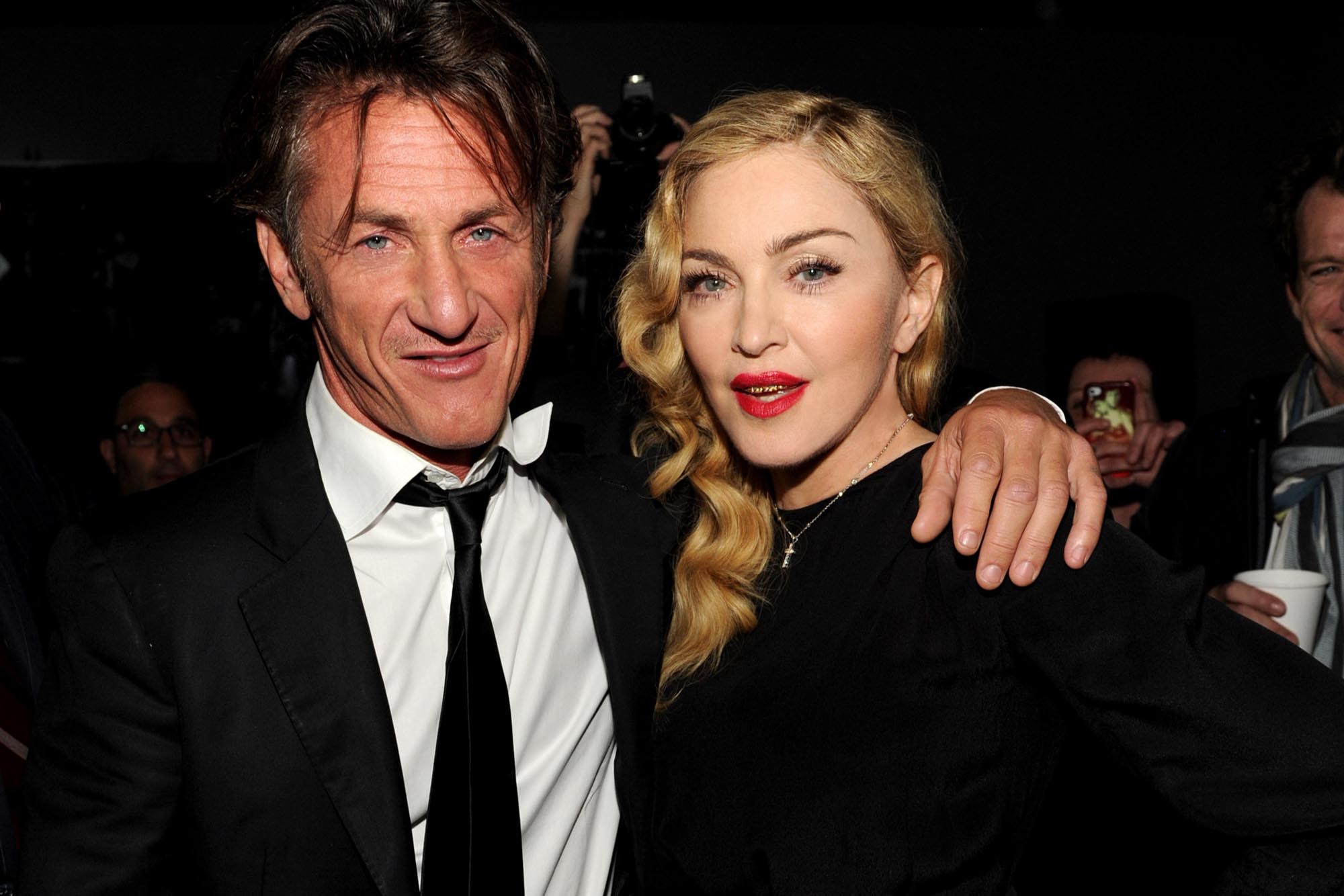 NEW YORK, NY - SEPTEMBER 24:  (Exclusive Coverage)  Sean Penn and Madonna attend Madonna and Steven Klein secretprojectrevolution at the Gagosian Gallery on September 24, 2013 in New York City.  (Photo by Kevin Mazur/Getty Images)