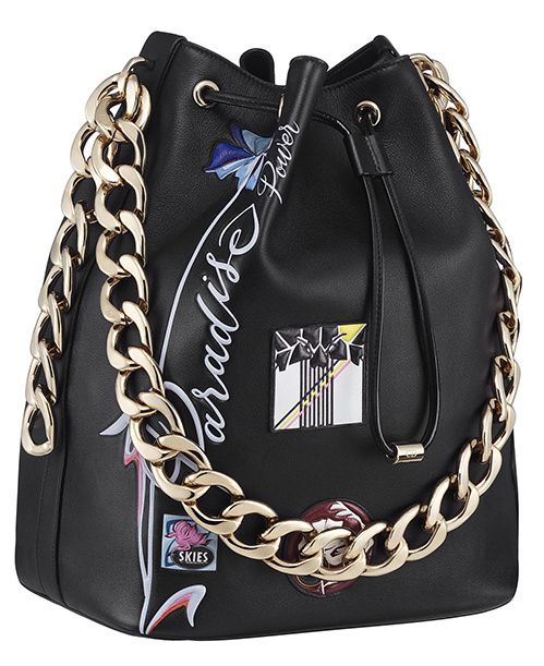Dior Bubble paradise Μία υπέροχη δερμάτινη μαύρη τσάντα ώμου με χερούλια από αλυσίδα του οίκου Dior.