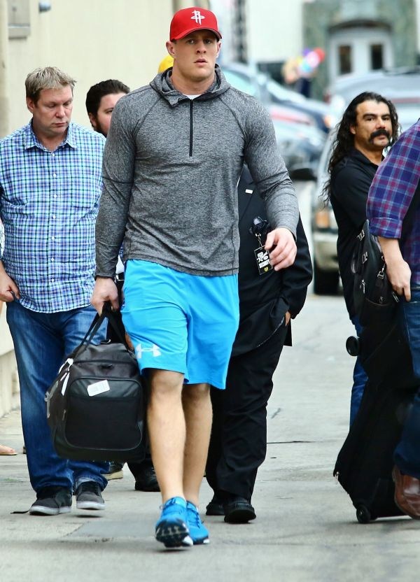 Football player J.J. Watt at the 'Jimmy Kimmel Live!' studios on January 26, 2015.Pictured: J.J. WattRef: SPL936830  260115  Picture by: Cathy Gibson / Splash NewsSplash News and PicturesLos Angeles:	310-821-2